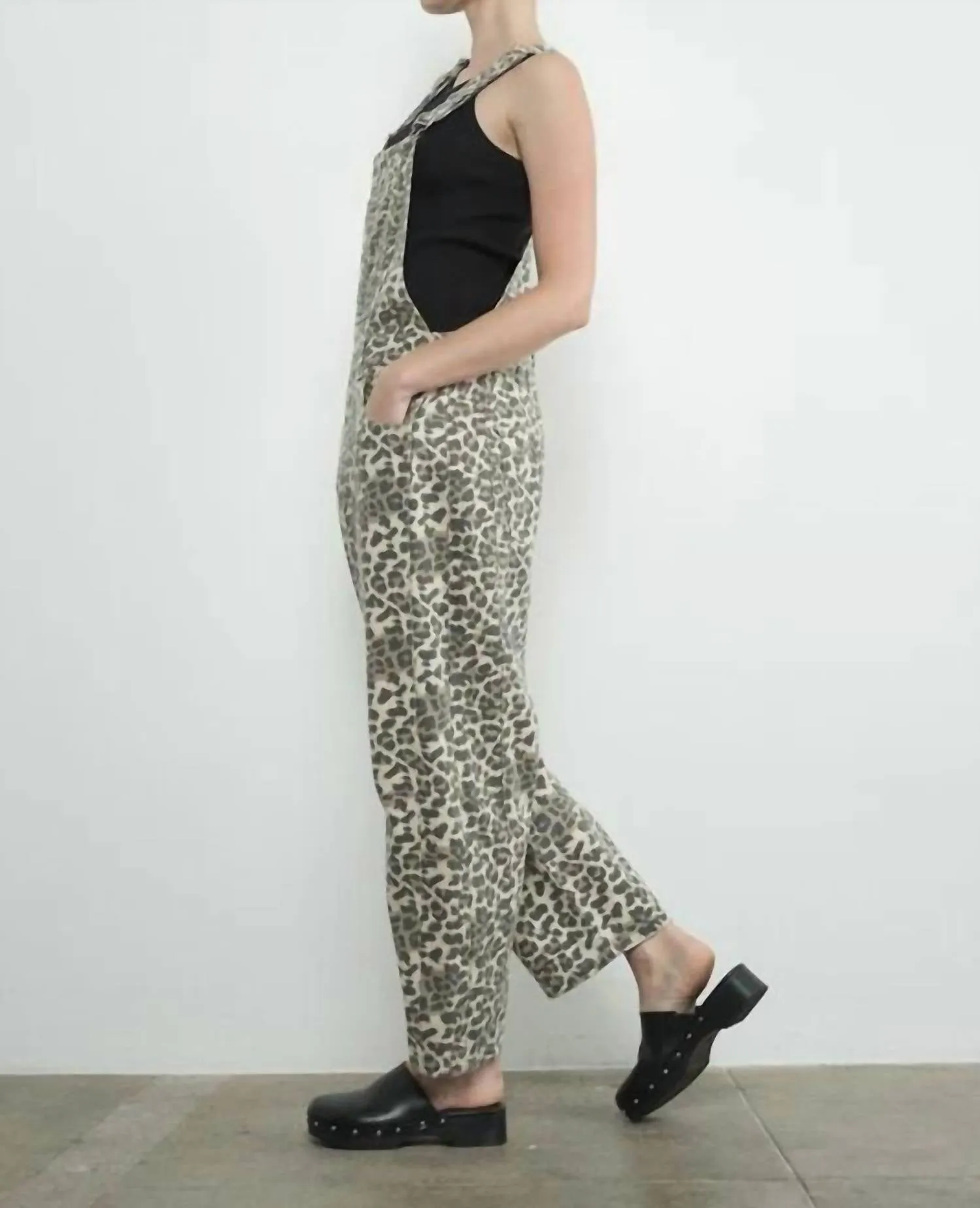 Aaron & Amber - Leopard Print Slouchy Overalls