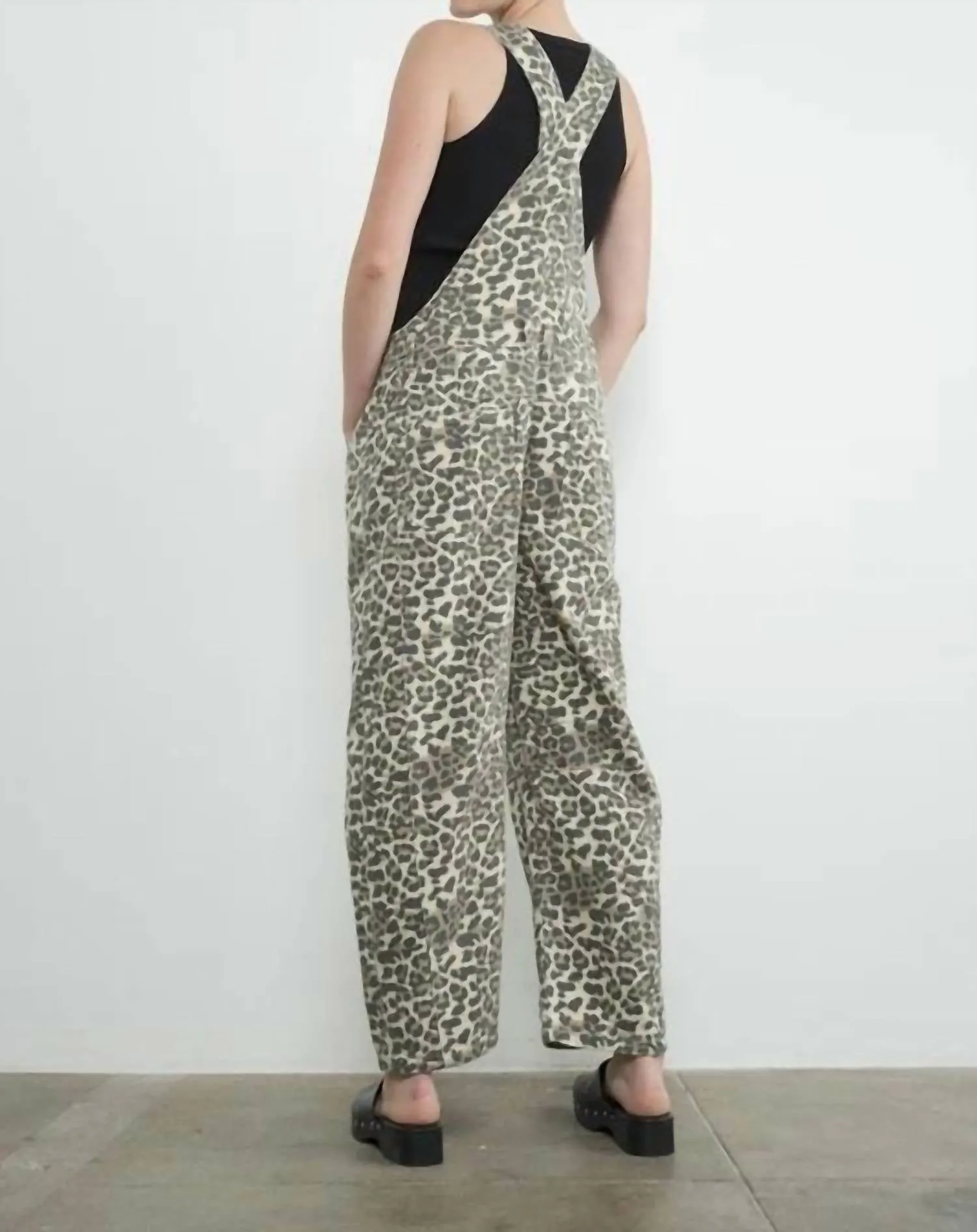 Aaron & Amber - Leopard Print Slouchy Overalls