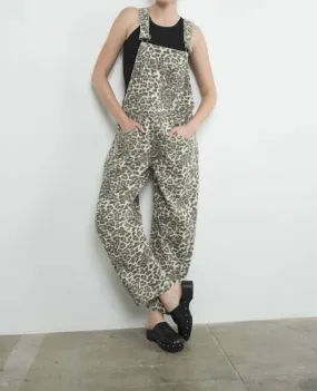 Aaron & Amber - Leopard Print Slouchy Overalls