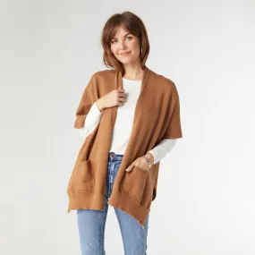 Alani Lightweight Cardigan with Pocket in Camel: One Size