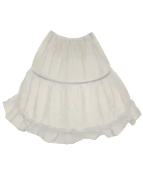 Big Girls White 2 Hoop Tea Length Petticoat Slip Fits Dress Sizes 3-14