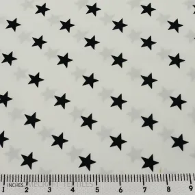 Black on White Stars Cotton Print