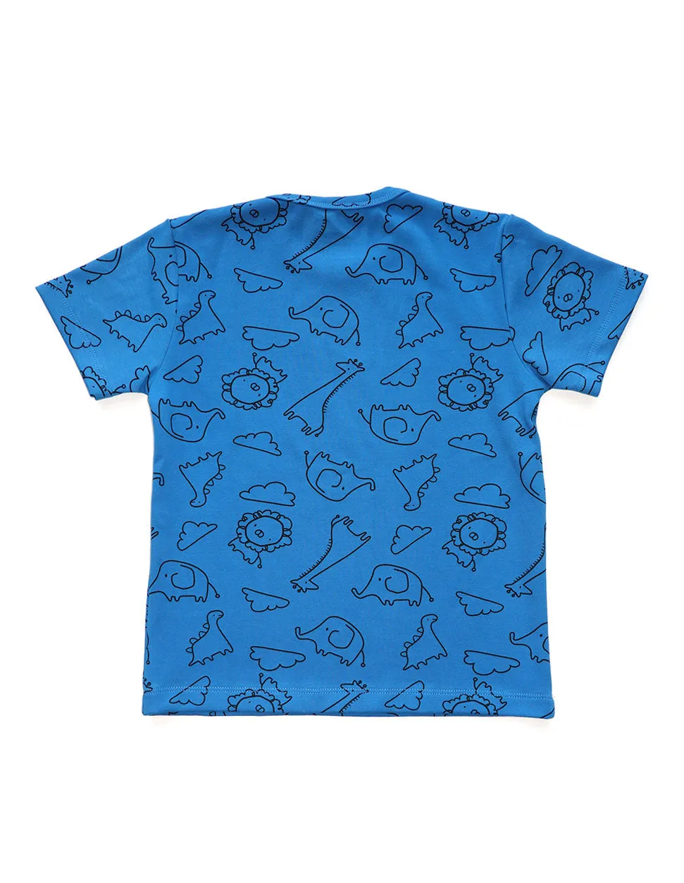 Blue Safari Short Sleeves Top