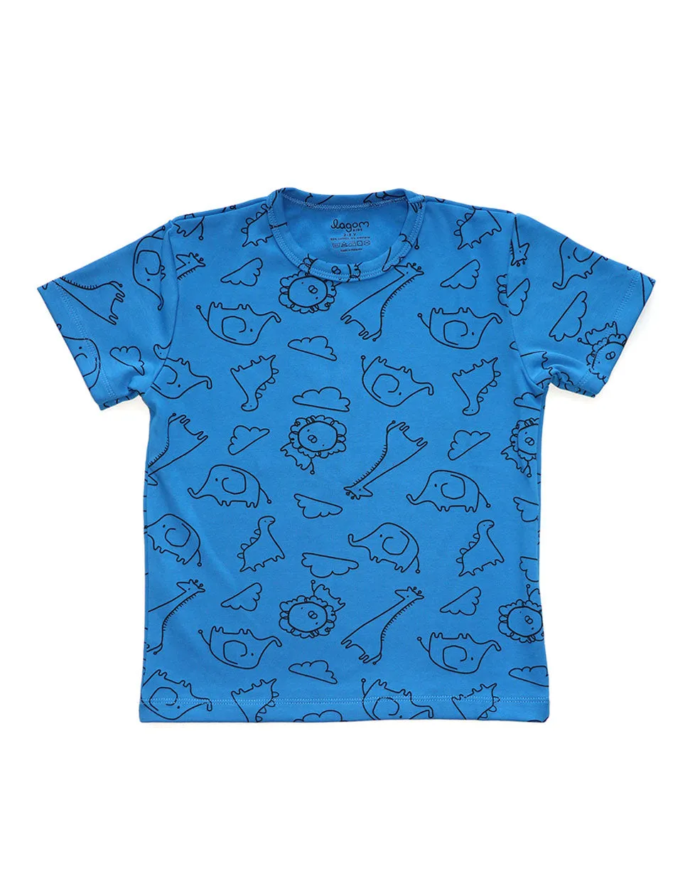 Blue Safari Short Sleeves Top