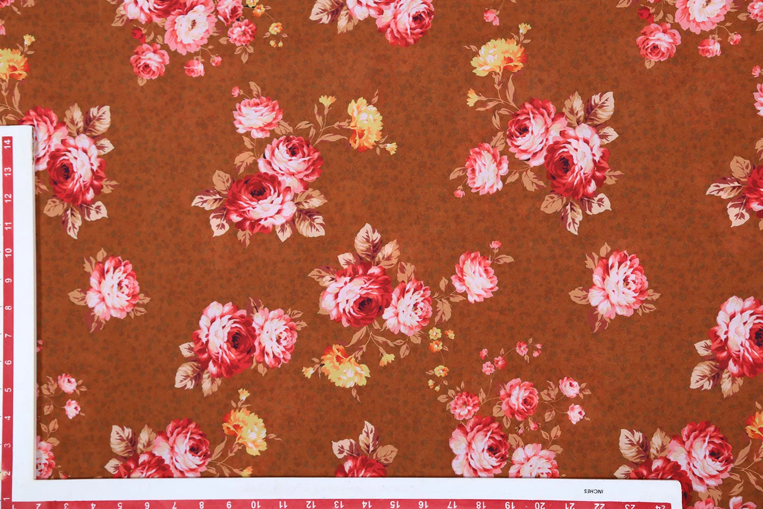 Brown Printed Georgette Fabric