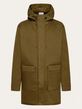 Canvas casual long jacket - GOTS - Dark Olive