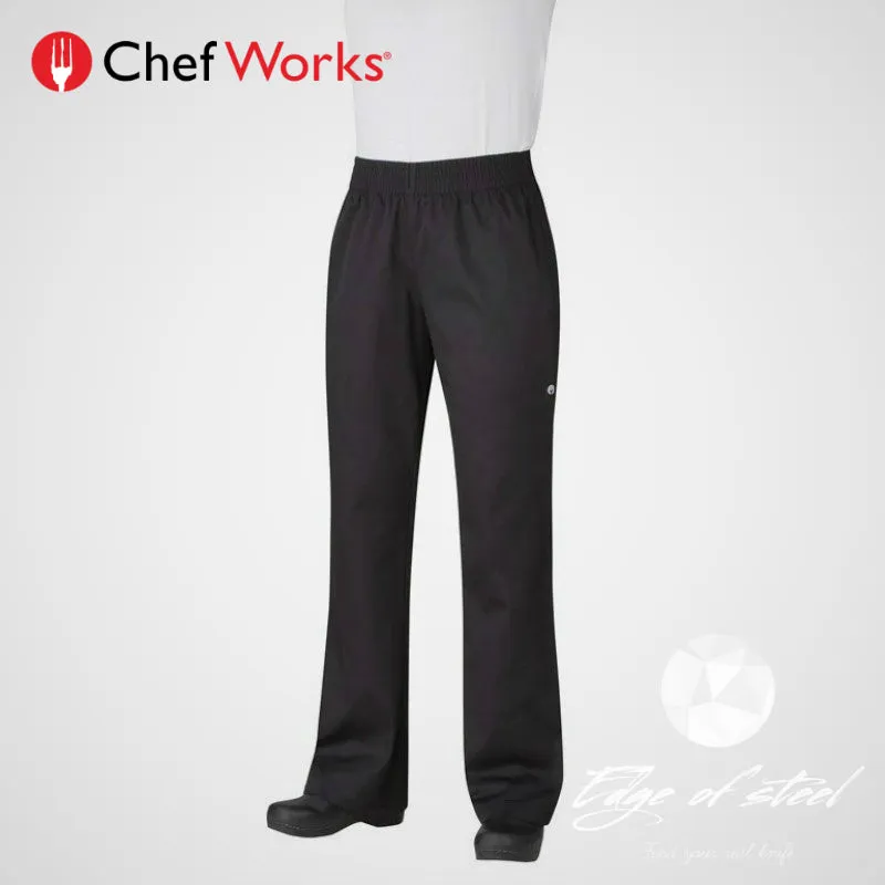 Chefworks Women's Black Essential Baggy Chef Pants