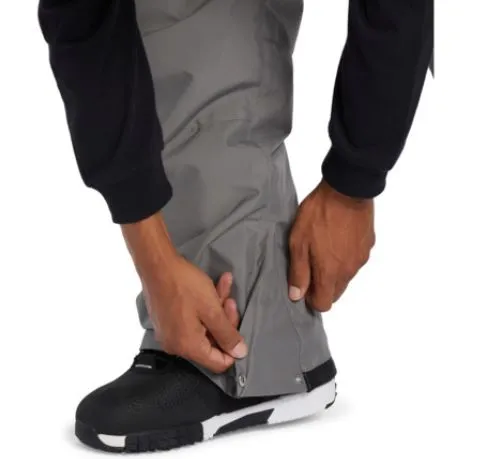 DC GRAY DOCILE TECHNICAL SNOW BIB PANTS 2024