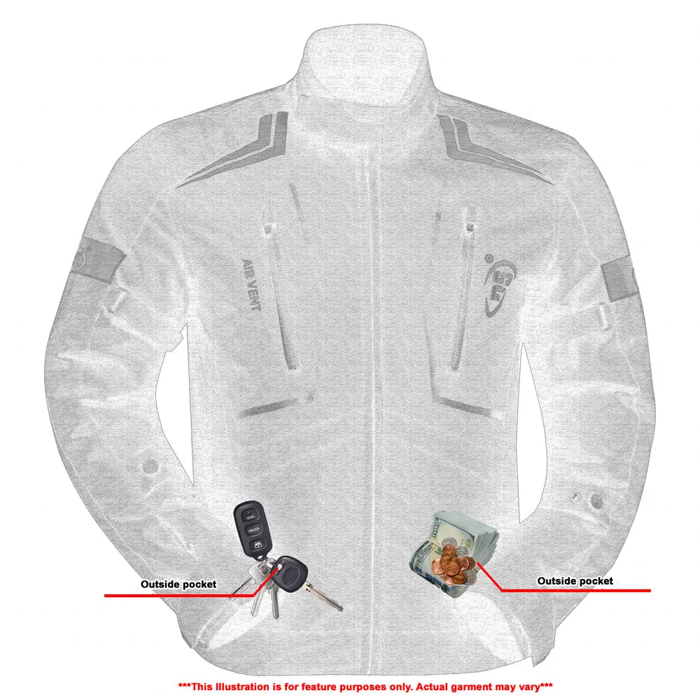 Flight Wings - Mens Textile Motorcycle Jacket - Black