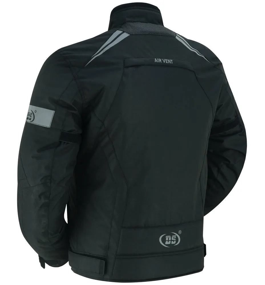 Flight Wings - Mens Textile Motorcycle Jacket - Black