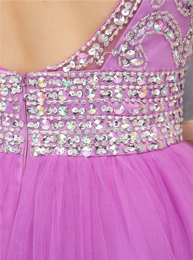 Fuchsia Sweet 16 Dresses,Open Back Sweet 16 Dress,Cute Sweet 16 Dress,SW00009