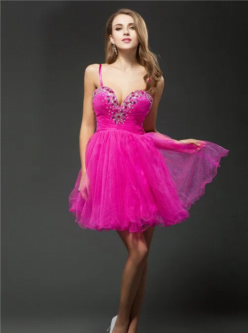 Fuchsia Sweet 16 Dresses,Simple Sweet 16 Dress,Sweet 16 Dress with Straps,SW00041