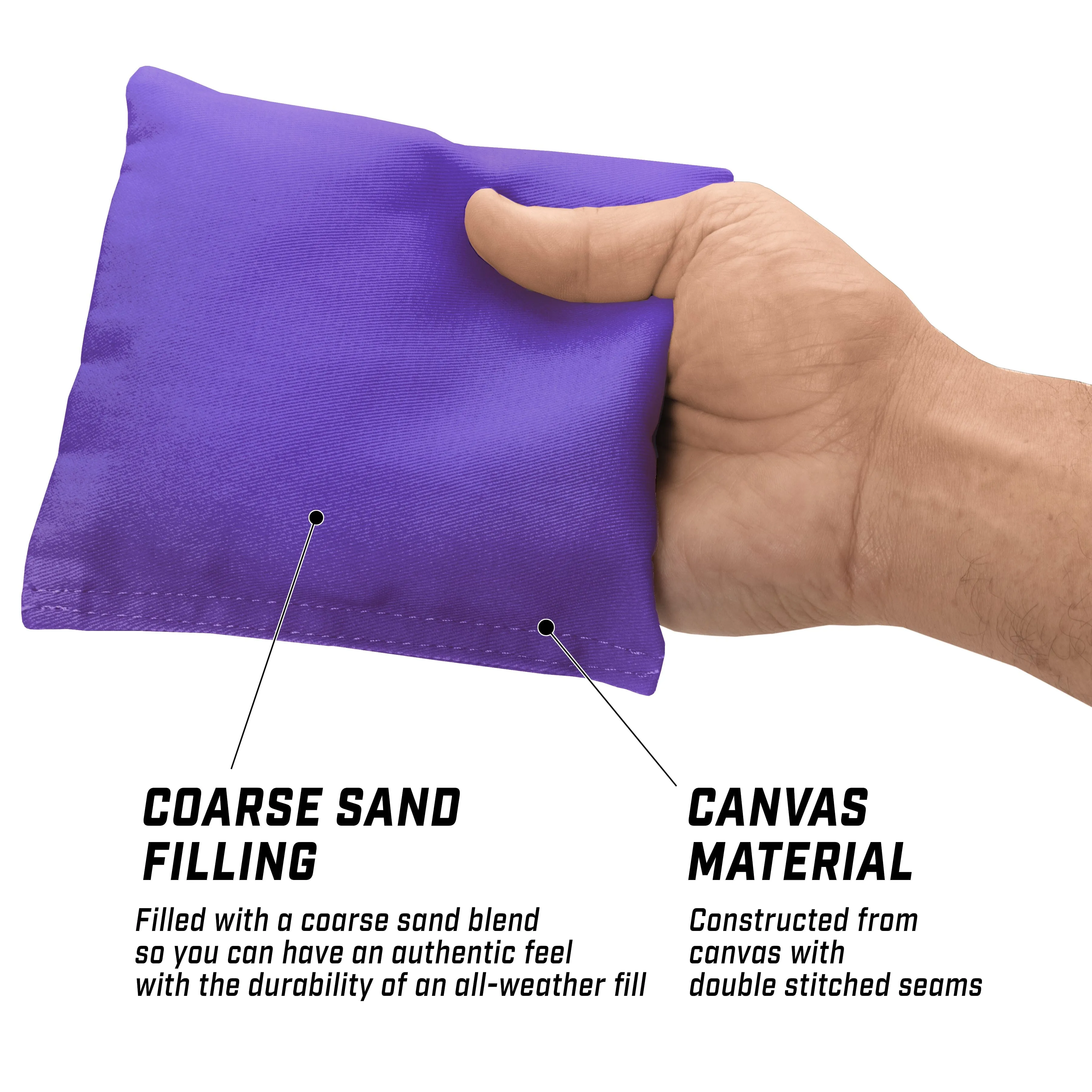 GoSports Cornhole Bean Bags Set of 4 - Regulation All Weather - Classic Purple