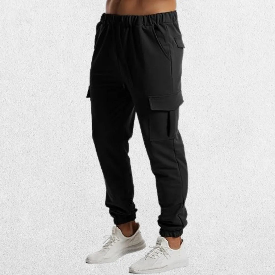 GPW Men's Gym Running Workout Hiking Trousers – Athletic Drawstring Bottom Trousers with Pockets