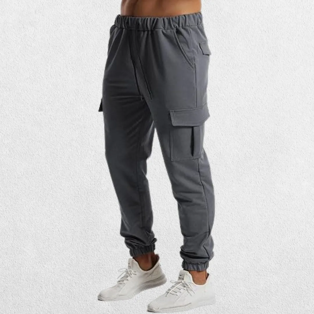 GPW Men's Gym Running Workout Hiking Trousers – Athletic Drawstring Bottom Trousers with Pockets