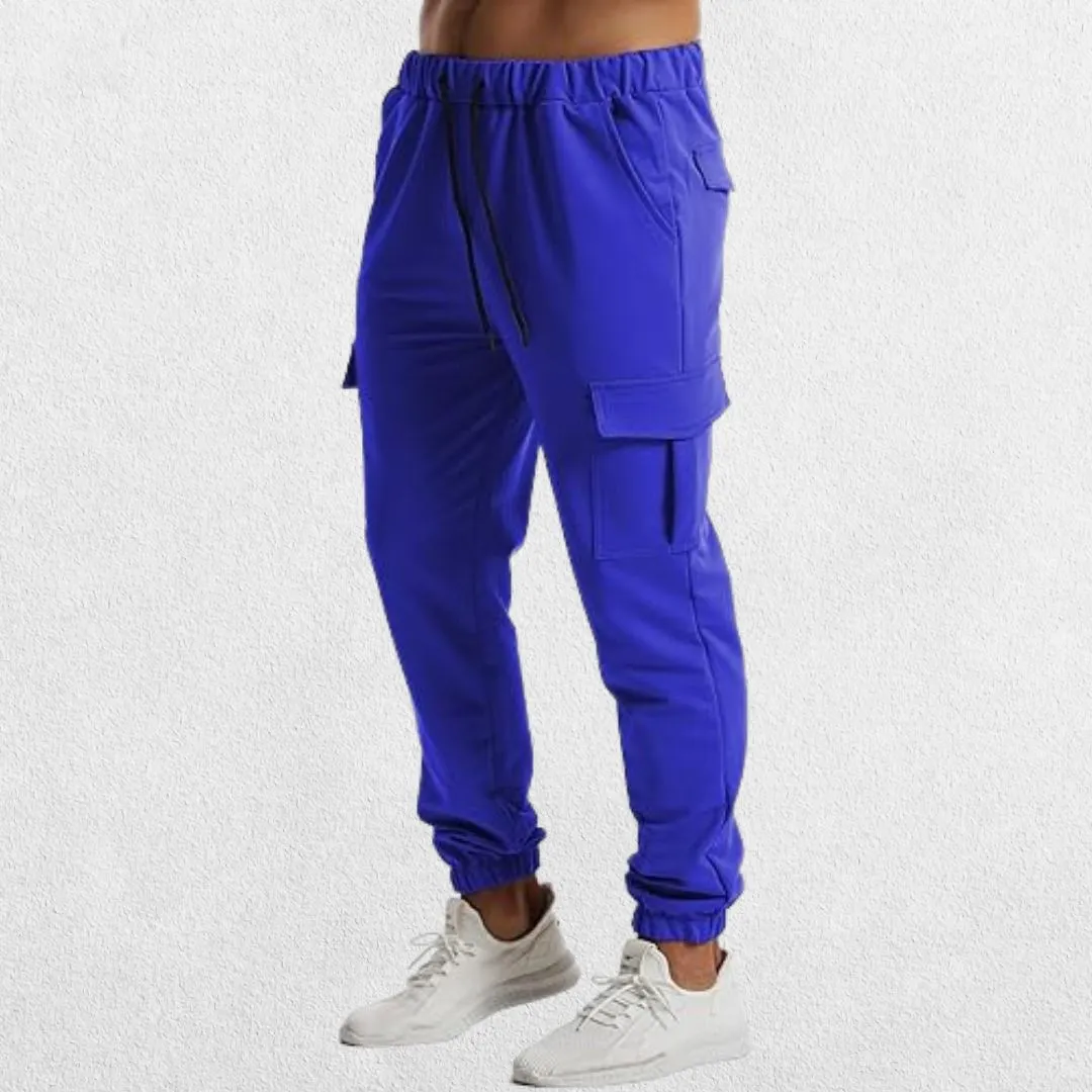 GPW Men's Gym Running Workout Hiking Trousers – Athletic Drawstring Bottom Trousers with Pockets