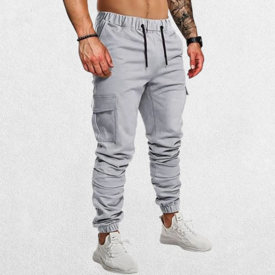 GPW Men's Gym Running Workout Hiking Trousers – Athletic Drawstring Bottom Trousers with Pockets