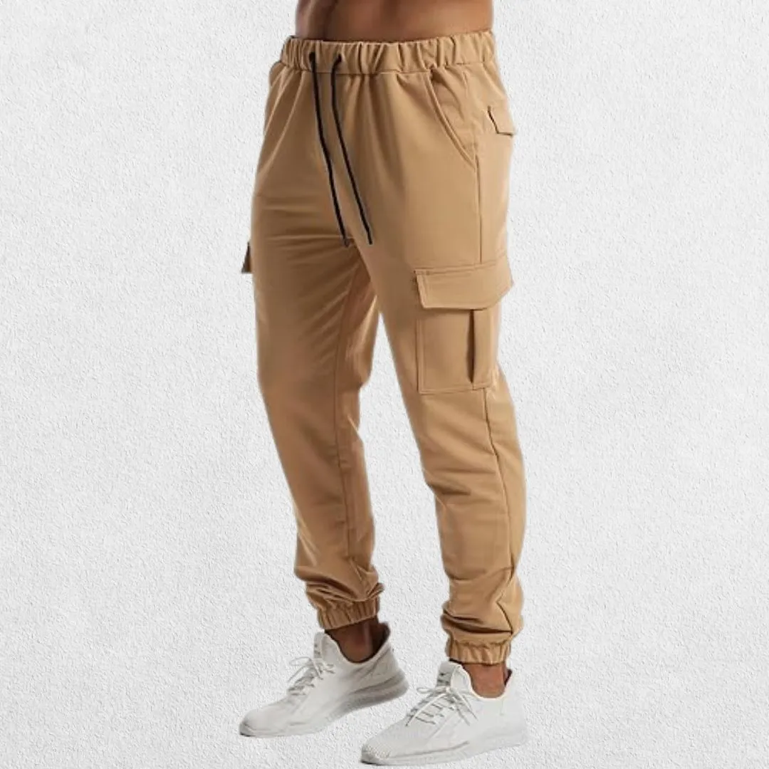 GPW Men's Gym Running Workout Hiking Trousers – Athletic Drawstring Bottom Trousers with Pockets