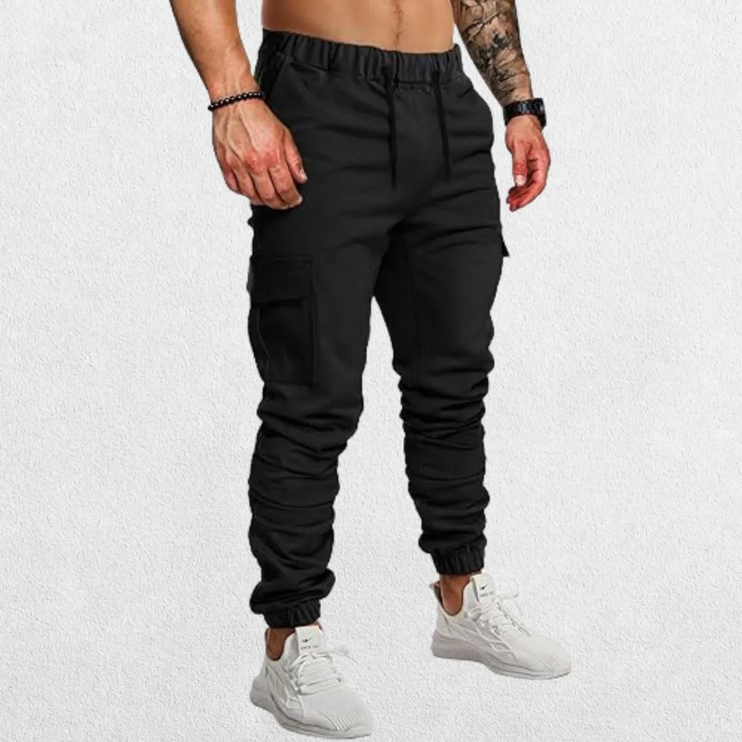 GPW Men's Gym Running Workout Hiking Trousers – Athletic Drawstring Bottom Trousers with Pockets