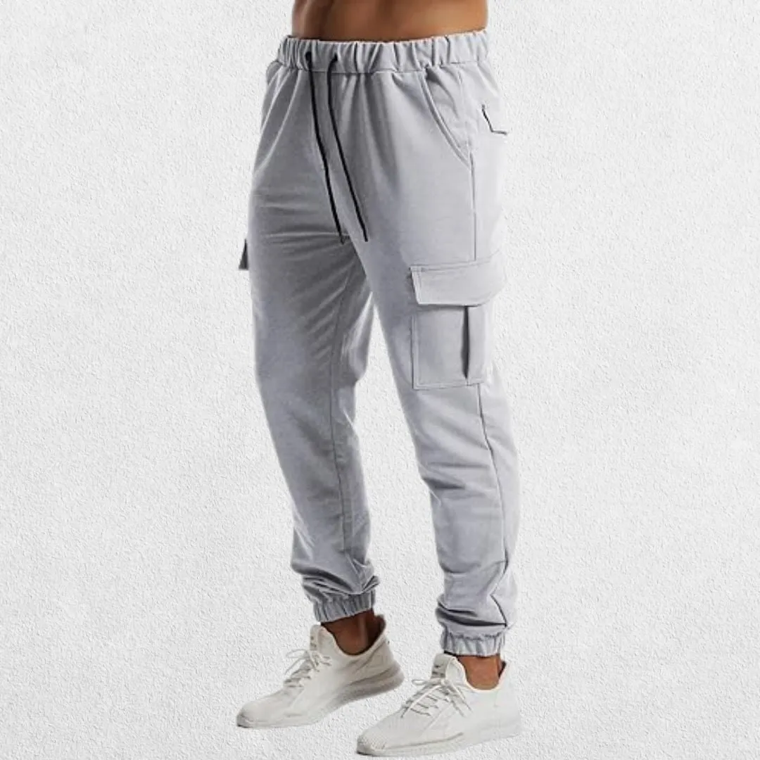 GPW Men's Gym Running Workout Hiking Trousers – Athletic Drawstring Bottom Trousers with Pockets