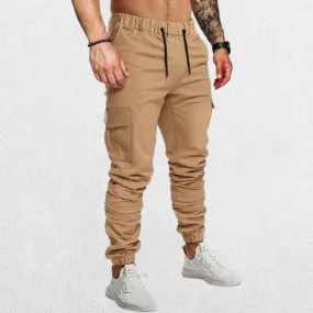 GPW Men's Gym Running Workout Hiking Trousers – Athletic Drawstring Bottom Trousers with Pockets