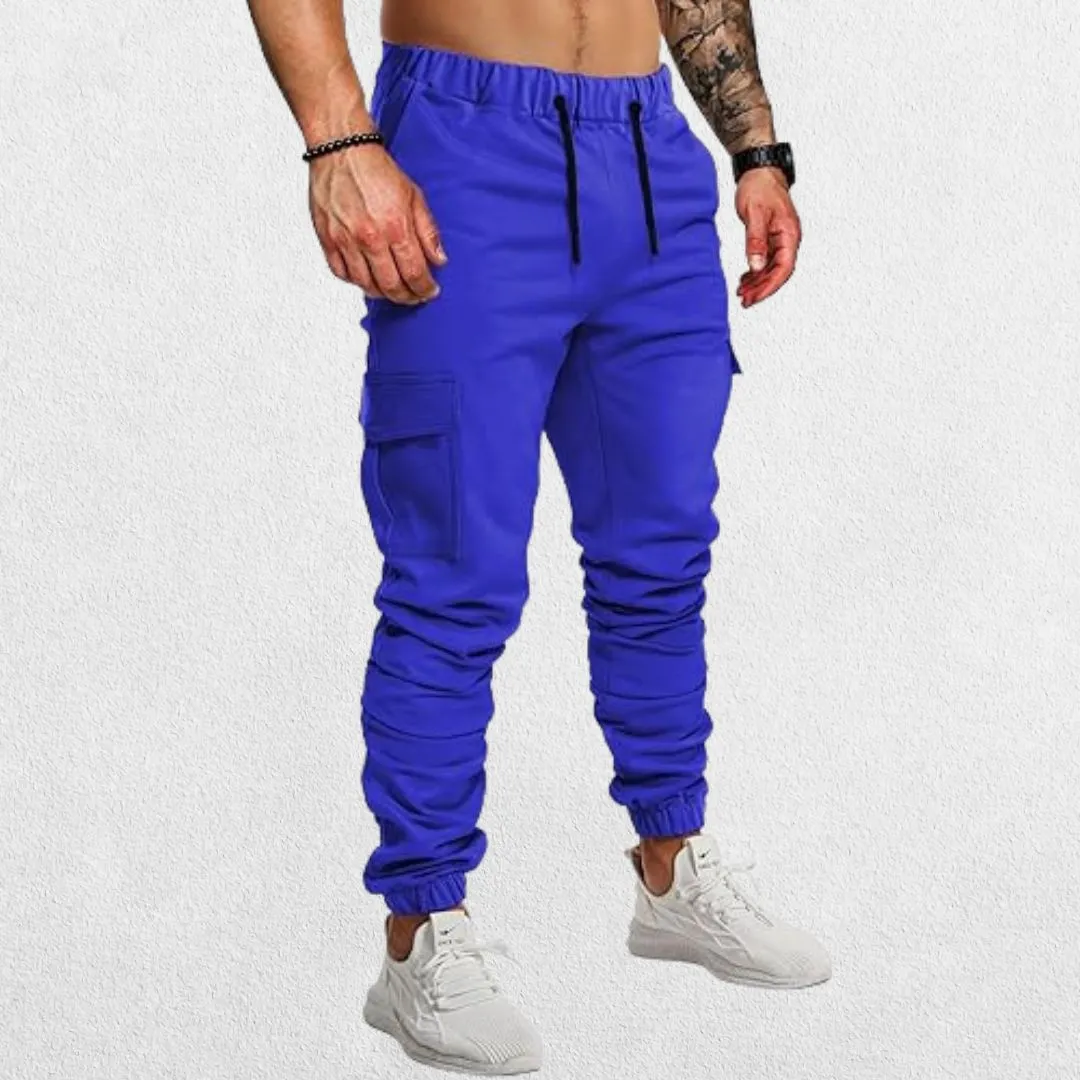 GPW Men's Gym Running Workout Hiking Trousers – Athletic Drawstring Bottom Trousers with Pockets