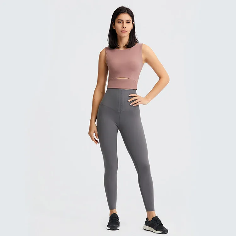 High Waist Breasted Yoga Full Length Leggings