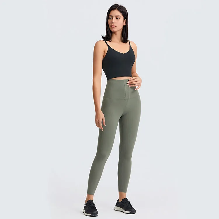 High Waist Breasted Yoga Full Length Leggings