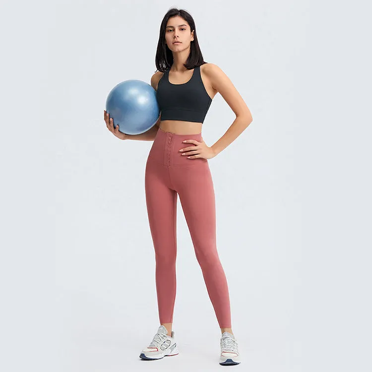 High Waist Breasted Yoga Full Length Leggings