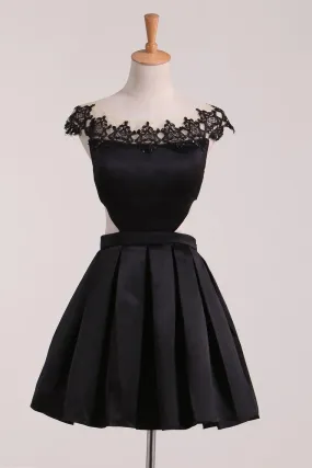 Homecoming Dresses Bateau Satin Short/Mini