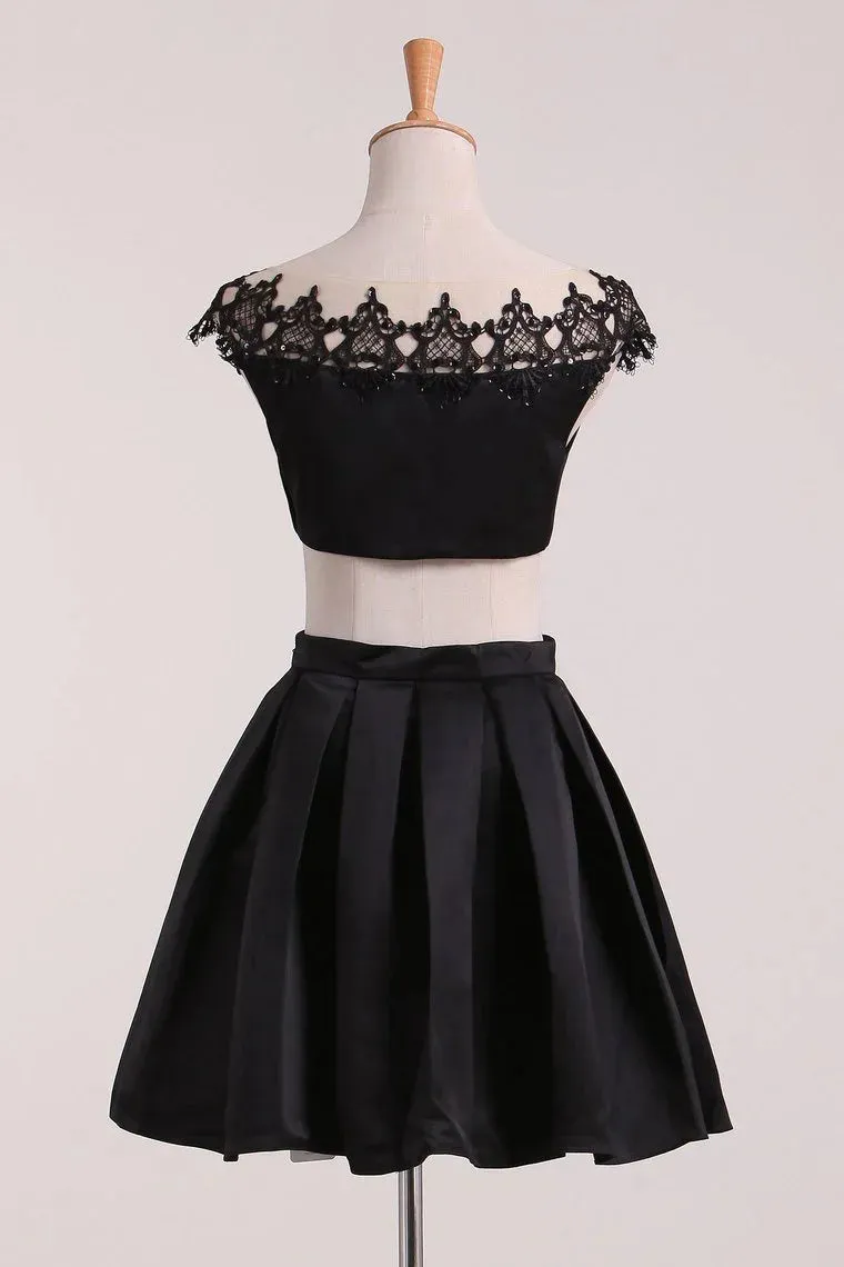 Homecoming Dresses Bateau Satin Short/Mini