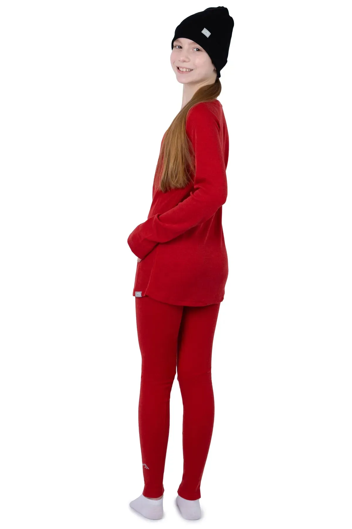 Kid's Cherry Red Set   Black Beanie