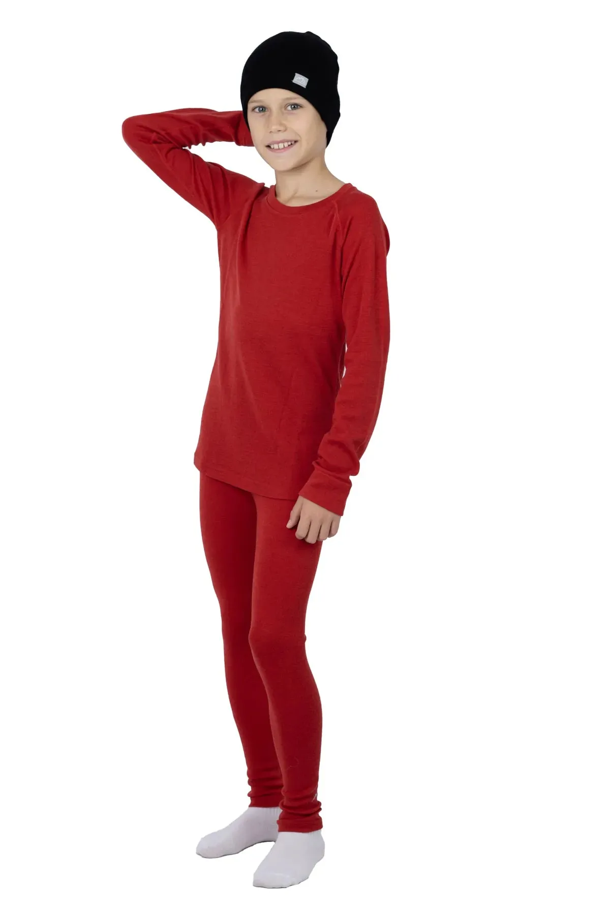 Kid's Cherry Red Set   Black Beanie