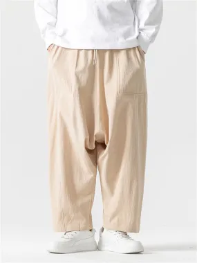 Men's Durable Solid Color Multi-pocket Harem Pants
