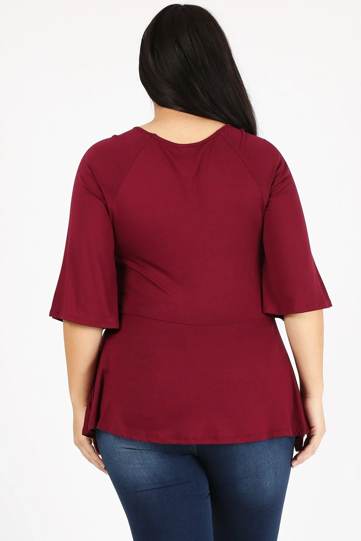 ***New Arrivals*** Women New Plus Size Solid Tunic Top