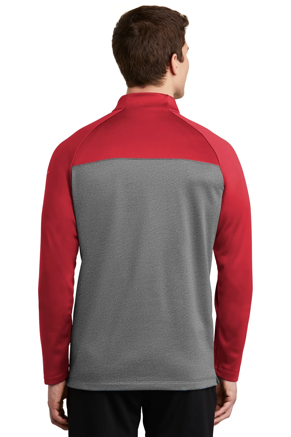 Nike ThermaFIT Custom Fleece Quarter Zips, Gym Red/ Dark Grey Heather