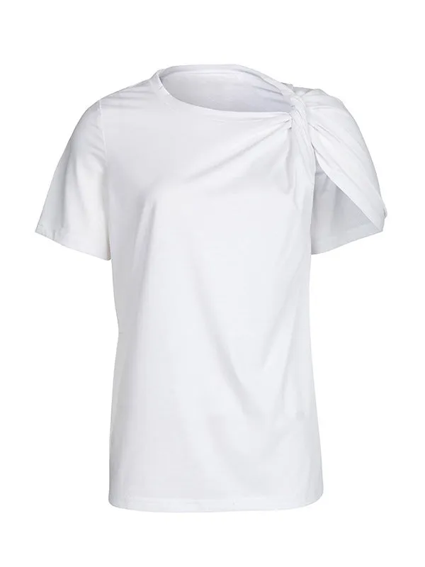 Original Irregularity Solid T-Shirts Tops