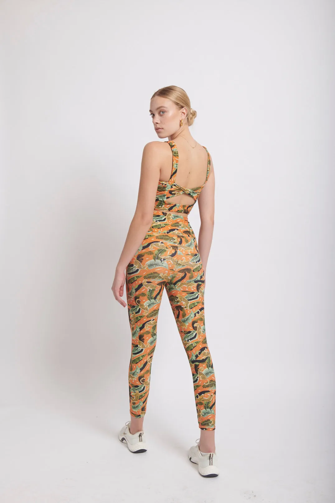 Papaya  prowling Leopard- Active leggings