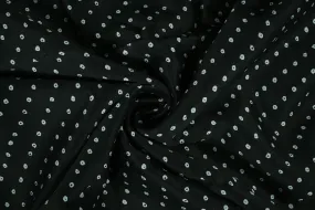 Precuts of Black & White Bandhani Printed Chanderi Cotton Silk Blend Fabric