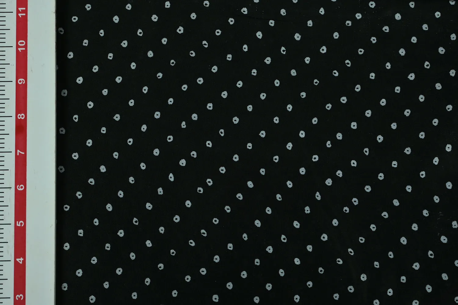 Precuts of Black & White Bandhani Printed Chanderi Cotton Silk Blend Fabric