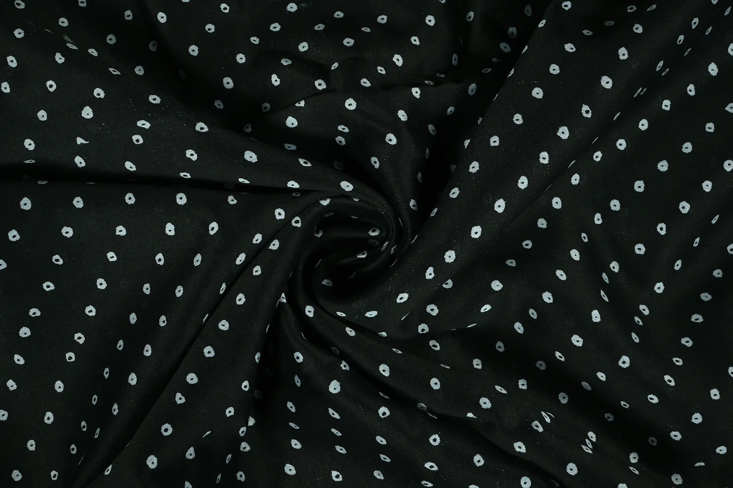 Precuts of Black & White Bandhani Printed Chanderi Cotton Silk Blend Fabric