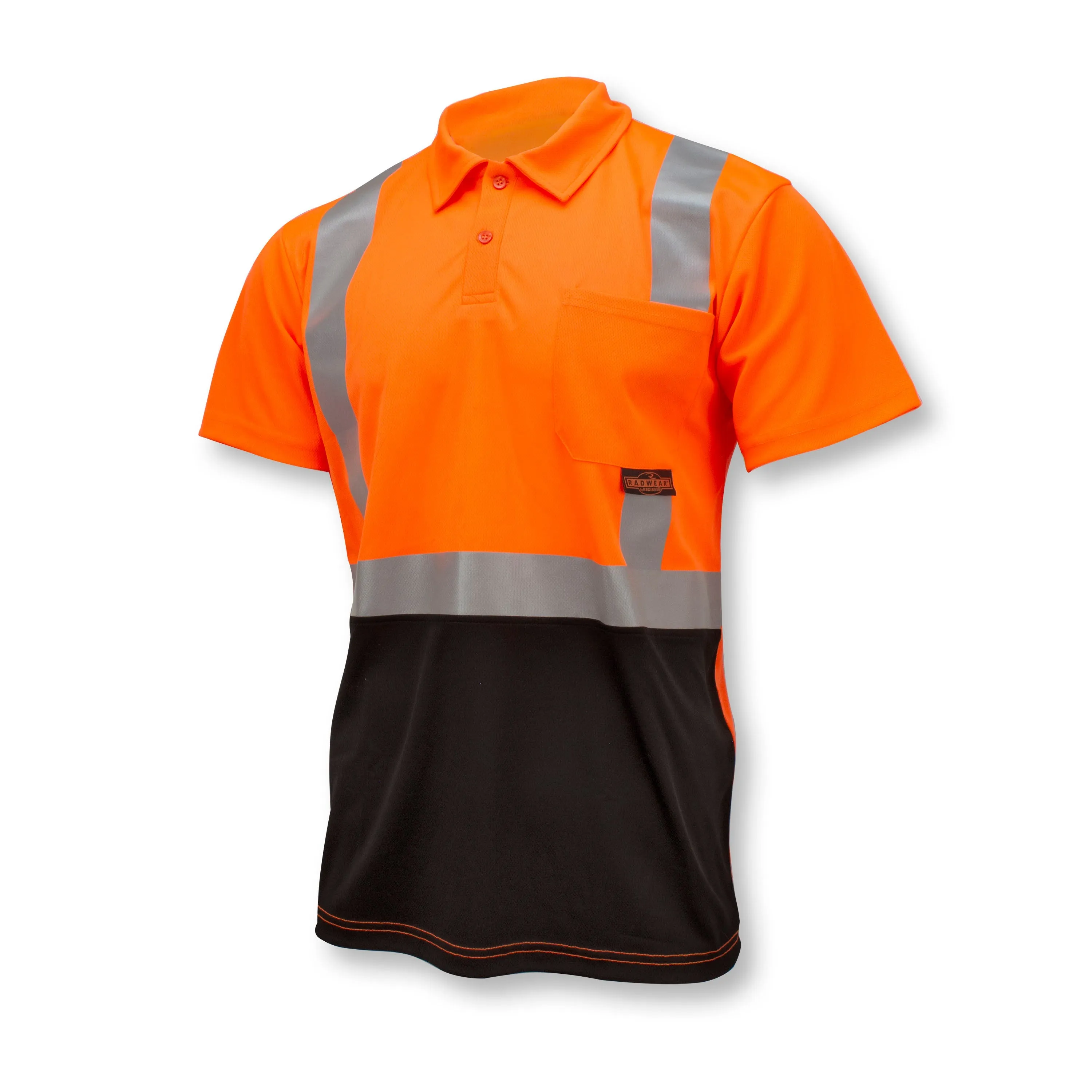 Radians ST12B Class 2 High Visibility Color Blocked Safety Short Sleeve Polo Shirt