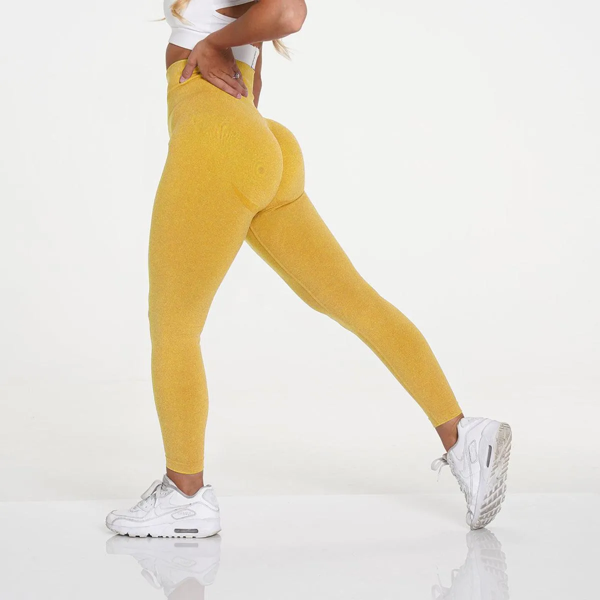 Seamless Breathable Quick-Drying Yoga Pants - High Rise Full-Length Solid Leggings