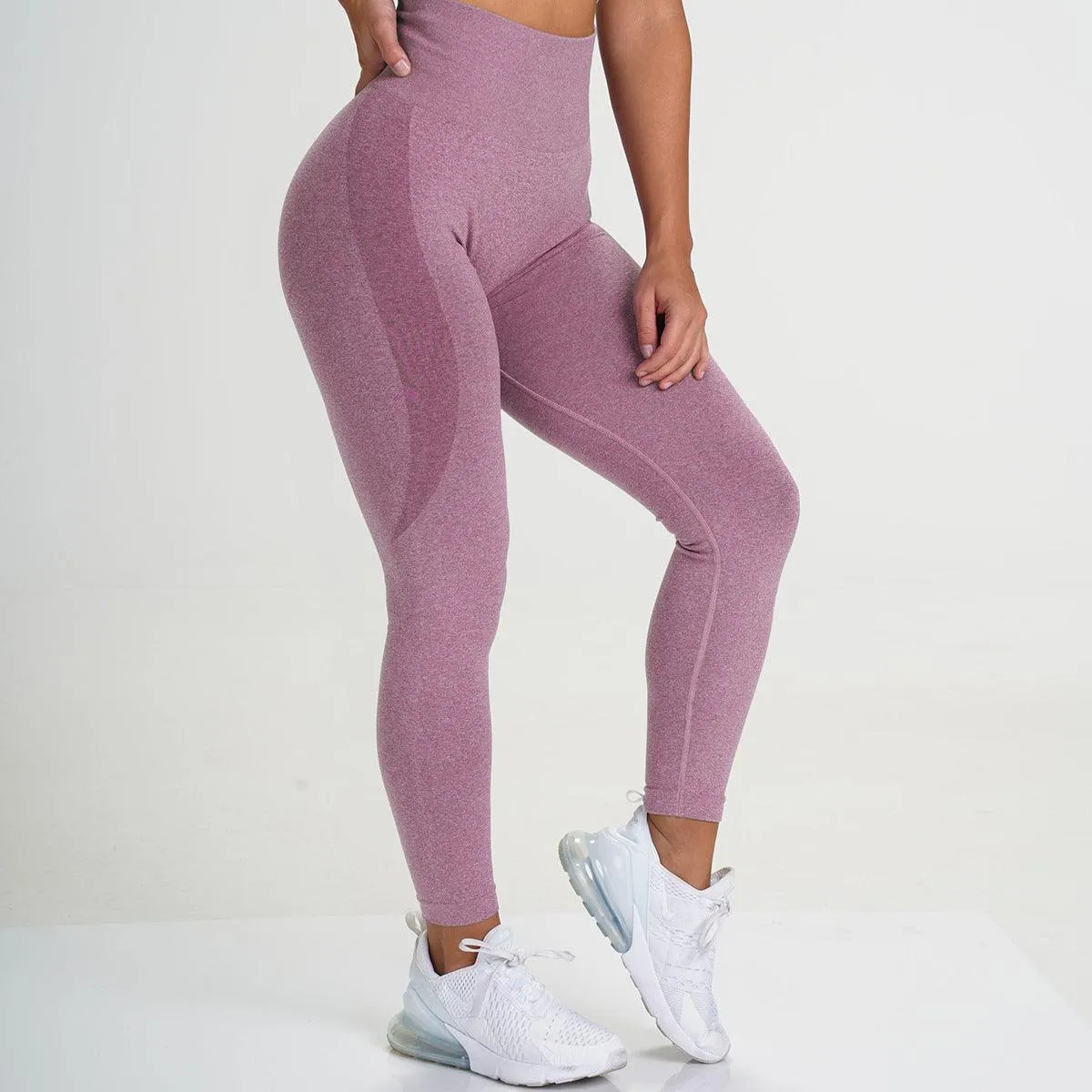 Seamless Breathable Quick-Drying Yoga Pants - High Rise Full-Length Solid Leggings