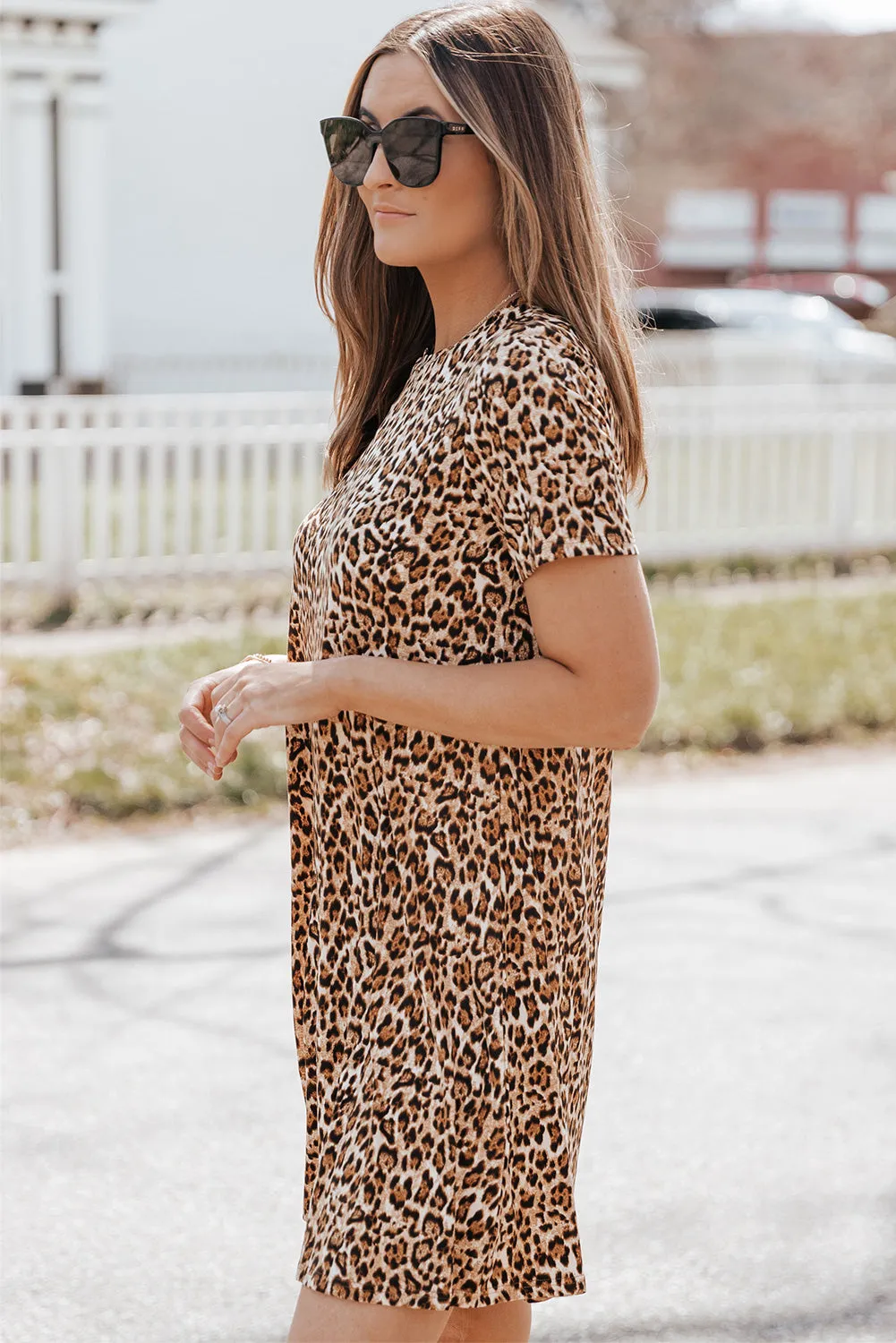 Short Sleeve A-line Mini Dress