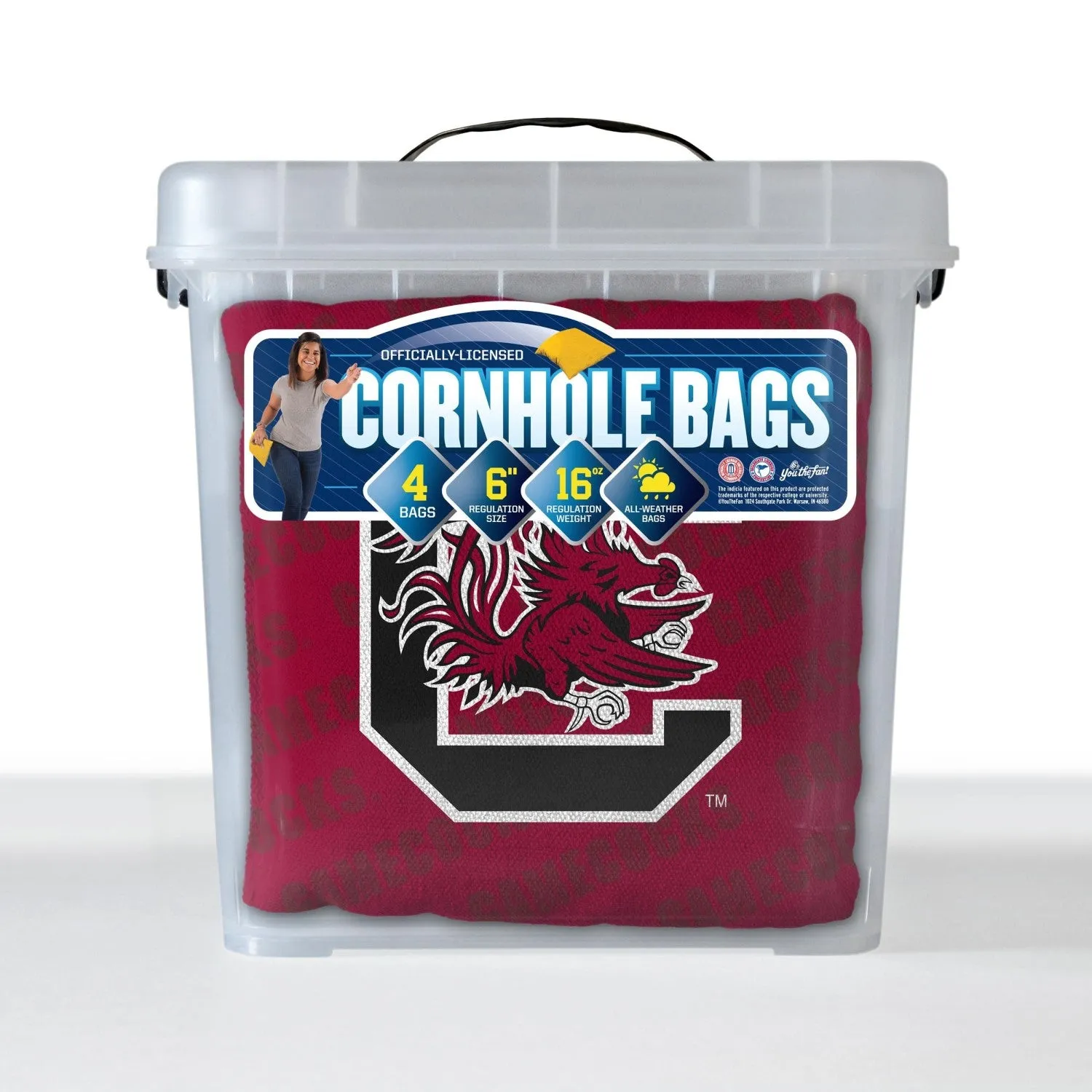 SOUTH CAROLINA GAMECOCKS GARNET 4 PACK ALL WEATHER CORNHOLE BAGS