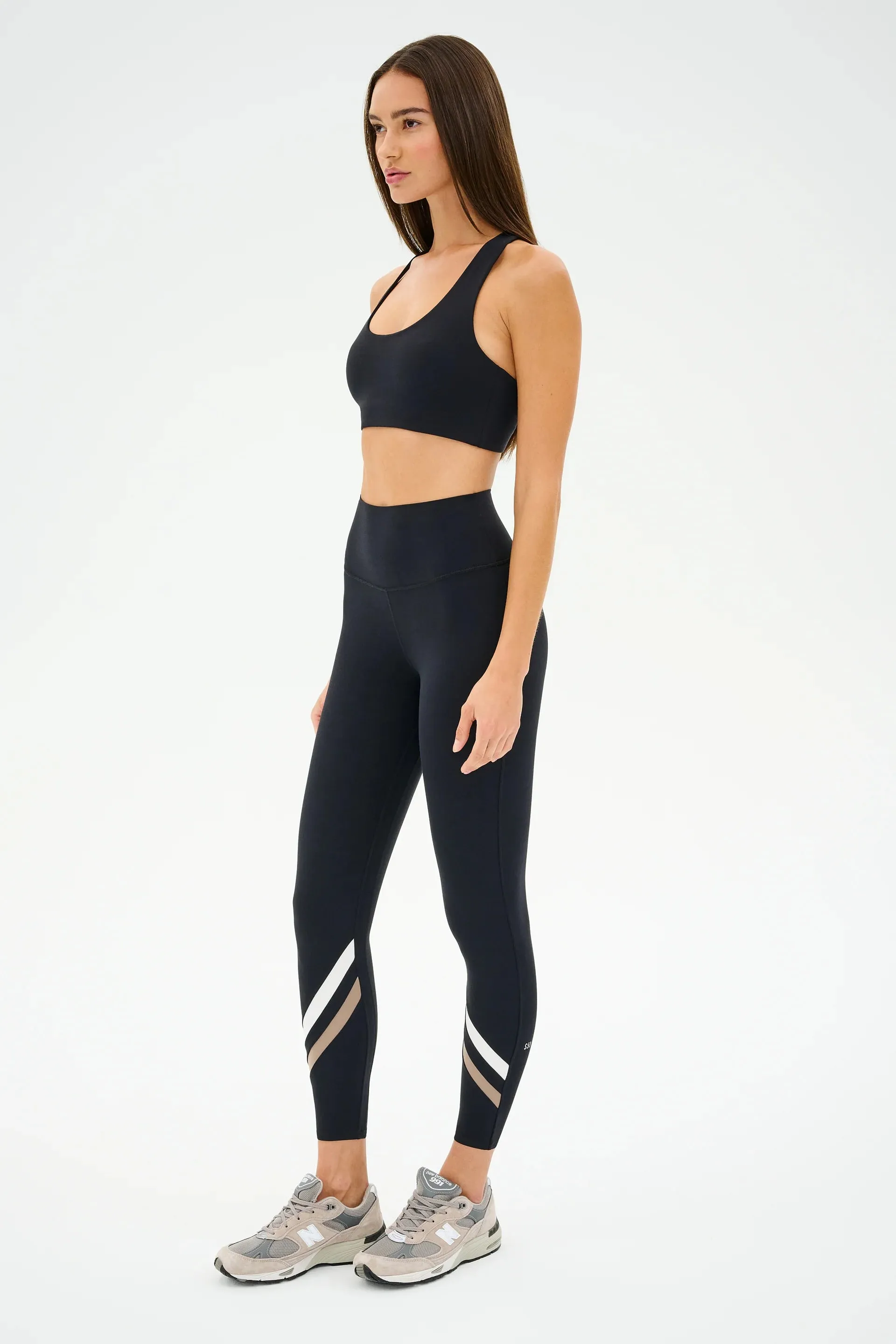 Splits59 Chevron Airweight High Waist 7/8 Black/Latte