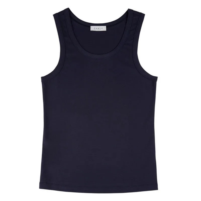 Toni Cotton Vest Top in Navy