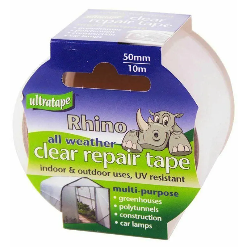 Ultratape Rhino All Weather Clear Repair Tape 50mm x 10m - Case of 6