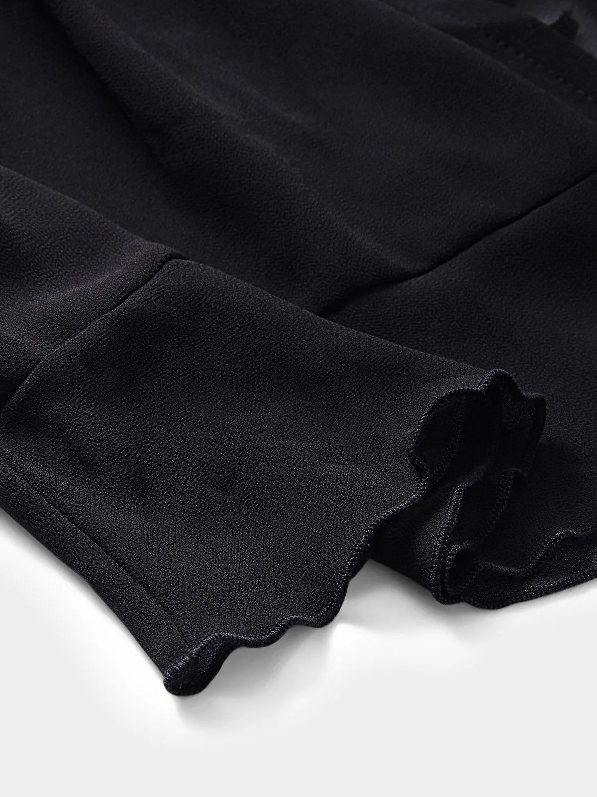 Wholesale Black Off The Shoulder Deep V Neck Long Sleeve Lace-Up Cut Out Mini Dresses